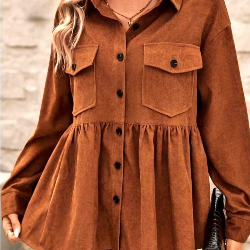 Elegant Brown Button Down Shirt for Women